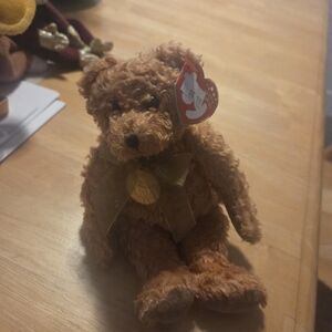 2002 Teddy Beanie Baby Brown Teddy Bear with Bow